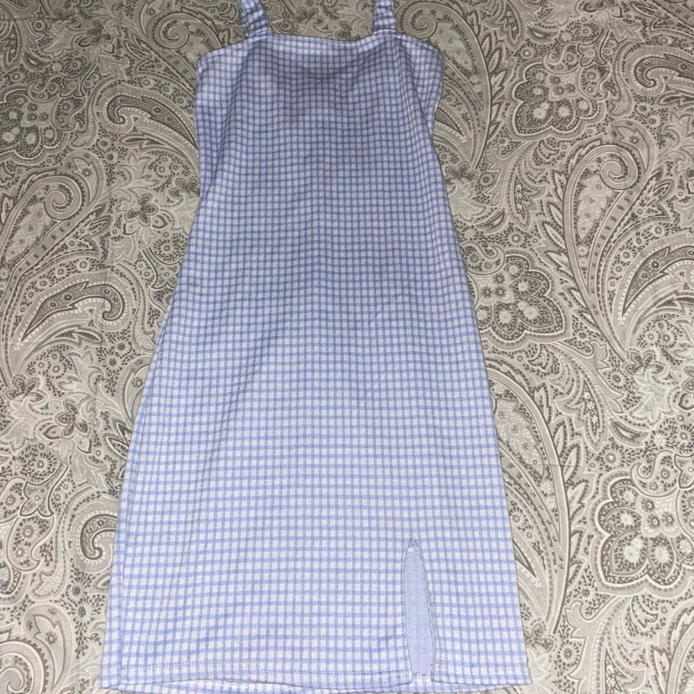XS Rue21 White & Blue Plaid Dress